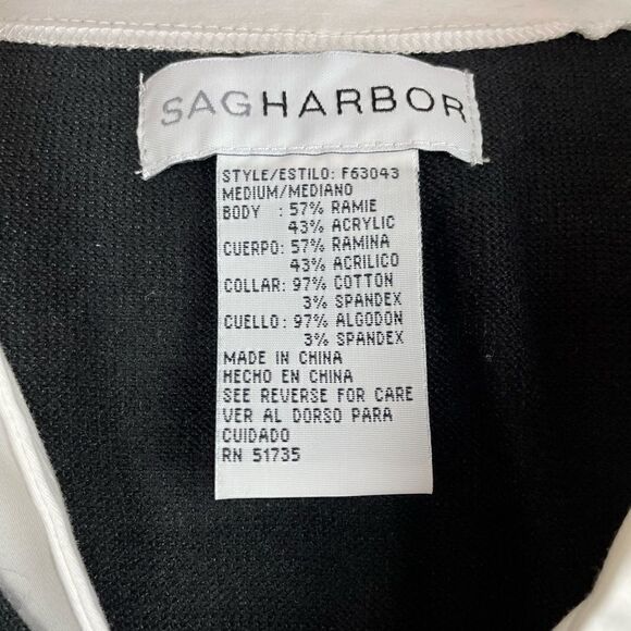 NWT Sag Harbor Womens Argyle Collard Button Down Cardigan Sweater Size M - Picture 5 of 6